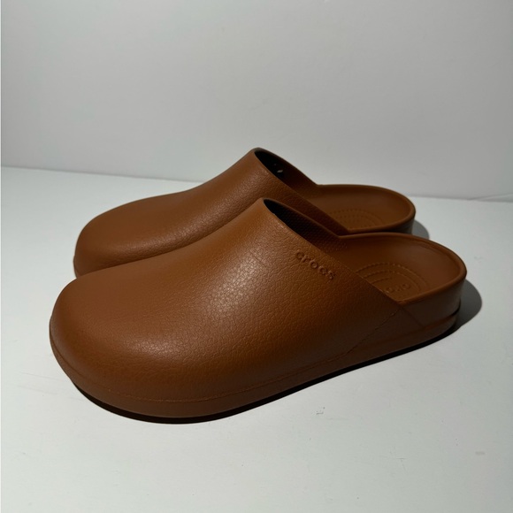 CROCS Dylan Clogs Slip On Slides Size Men’s 9 Women’s 11 Brown Shoes Sandals - Picture 2 of 9